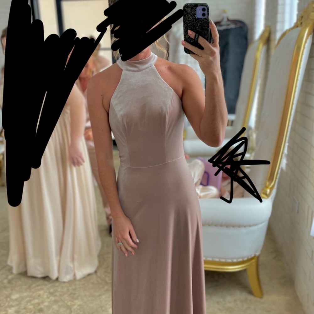 Size 2 revelry champagne velvet dress